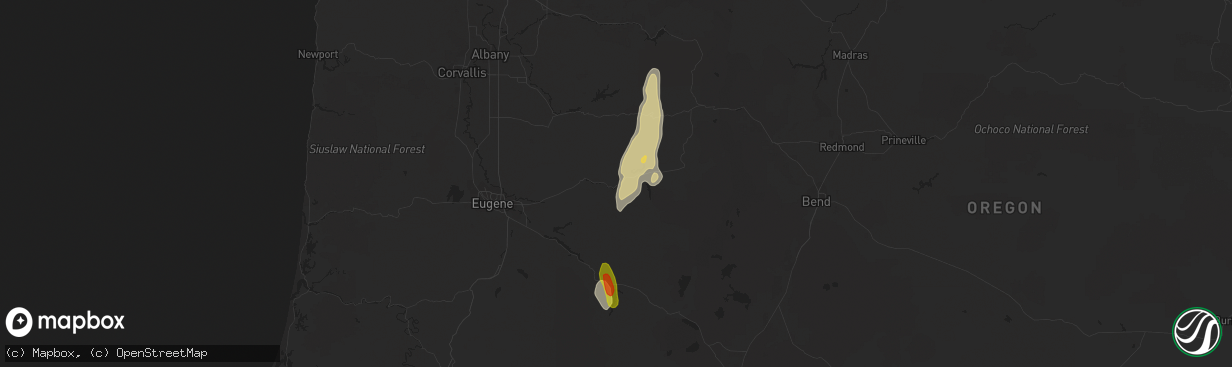 Hail map in Vida, OR on September 7, 2017