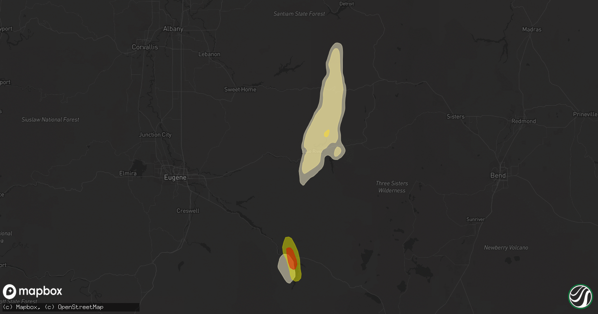 Hail map in Vida, OR on September 7, 2017