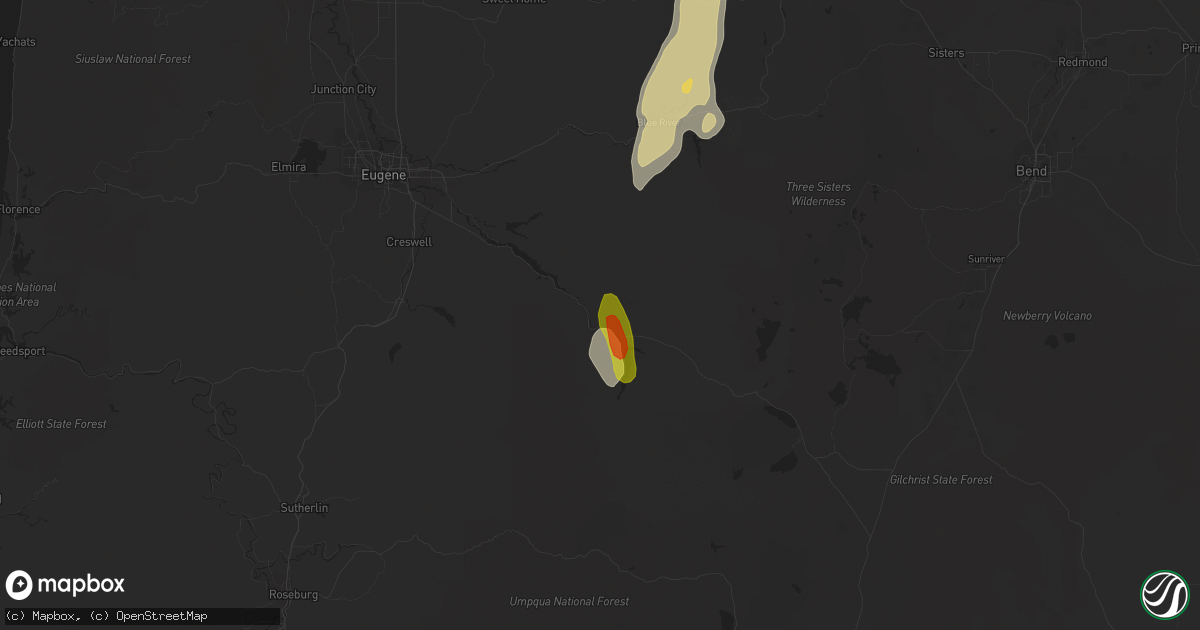 Hail map in Westfir, OR on September 7, 2017