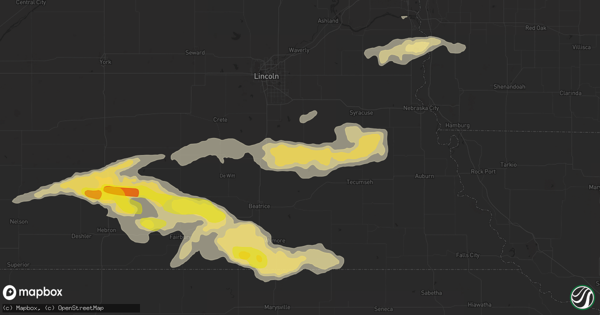 Hail map in Adams, NE on September 7, 2019