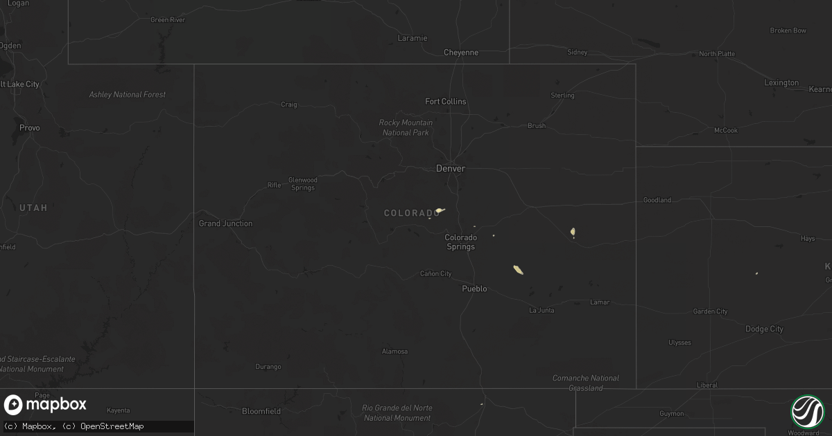 Hail map in Colorado on September 7, 2019