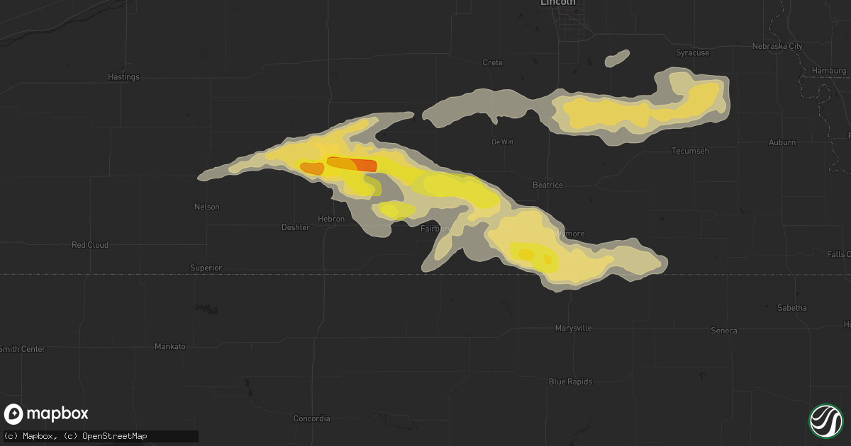 Hail map in Fairbury, NE on September 7, 2019