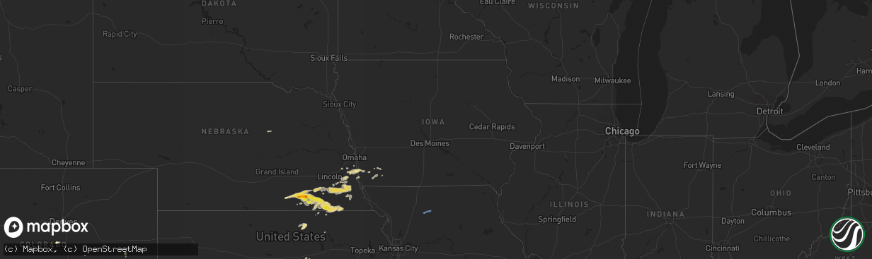 Hail map in Iowa on September 7, 2019