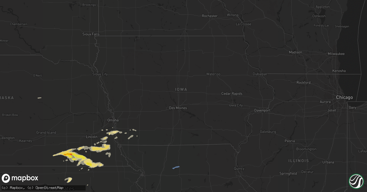 Hail map in Iowa on September 7, 2019