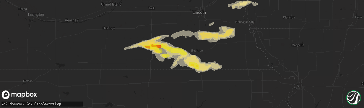 Hail map in Jansen, NE on September 7, 2019