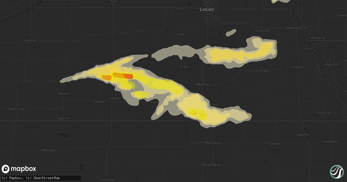 Hail map in Jansen, NE on September 7, 2019