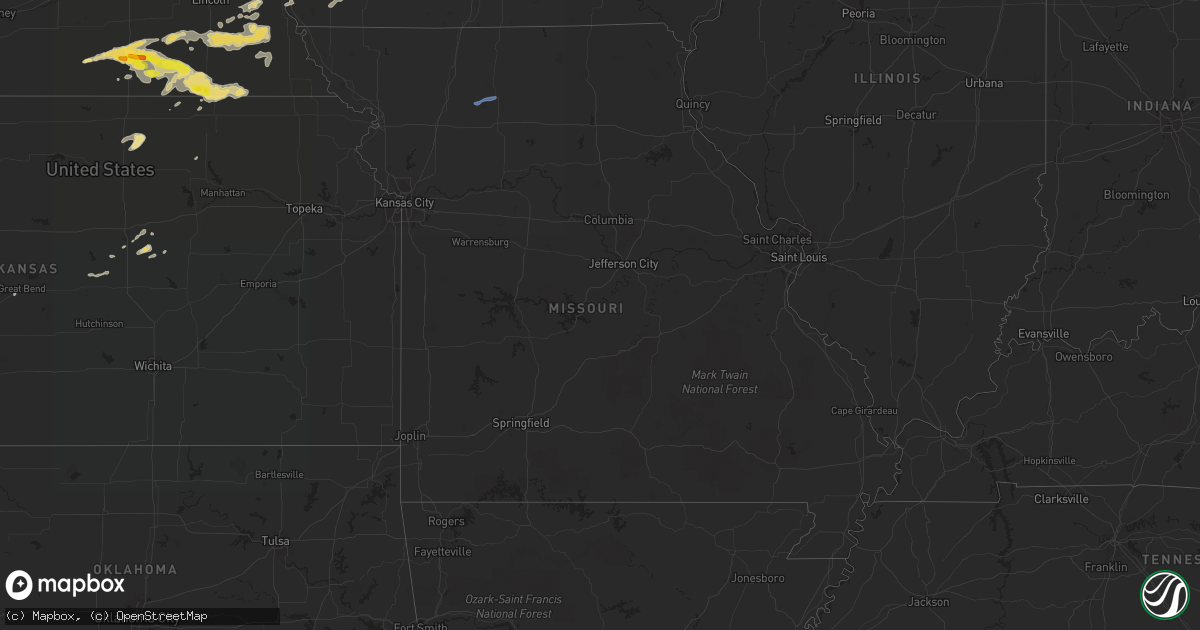 Hail map in Missouri on September 7, 2019
