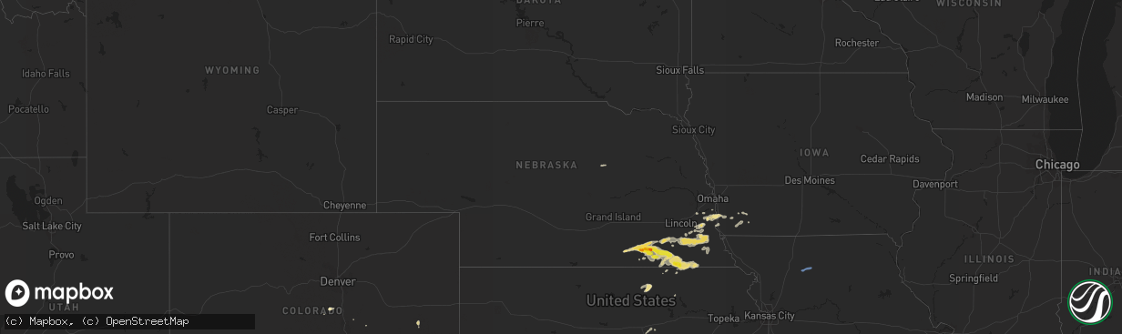 Hail map in Nebraska on September 7, 2019