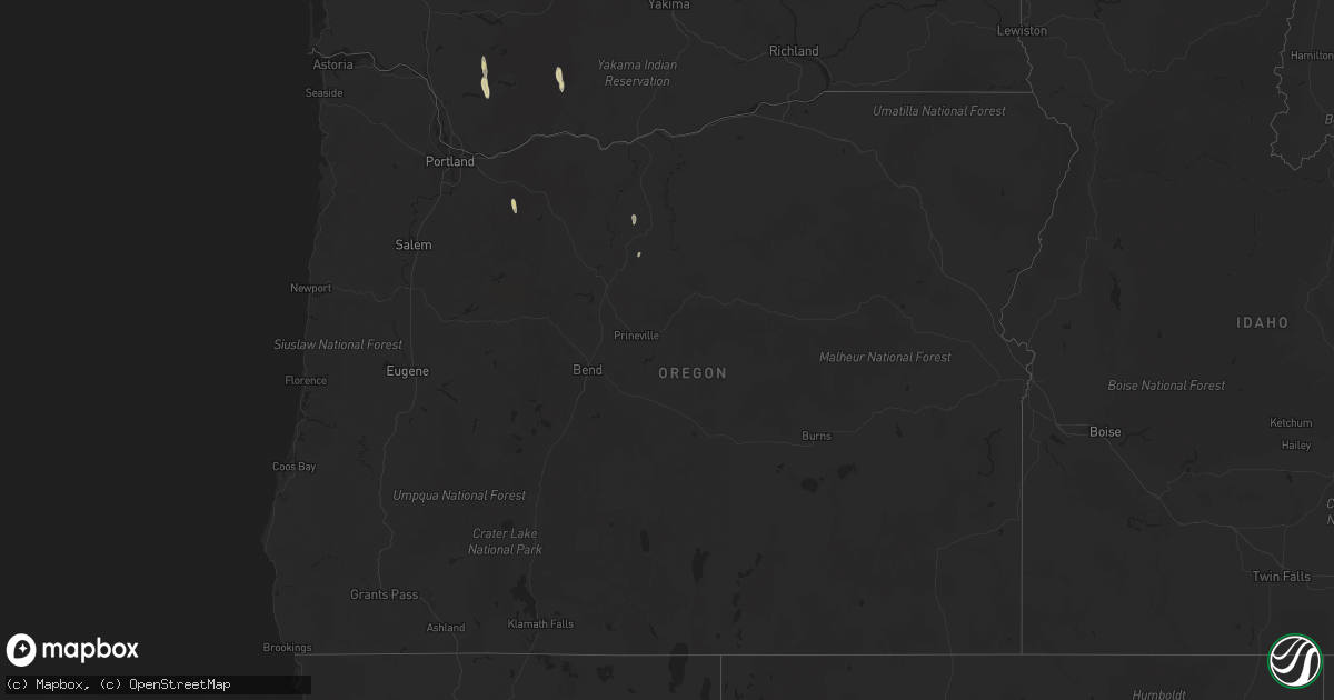 Hail map in Oregon on September 7, 2019