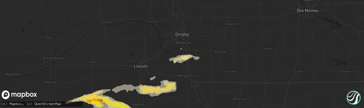 Hail map in Plattsmouth, NE on September 7, 2019