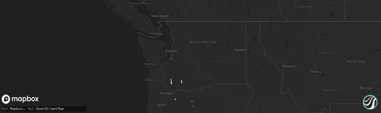 Hail map in Washington on September 7, 2019