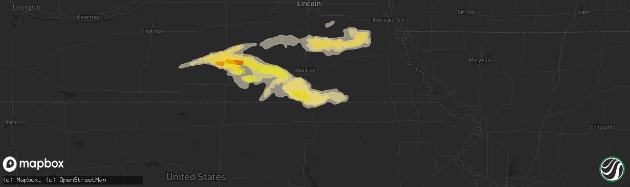 Hail map in Wymore, NE on September 7, 2019