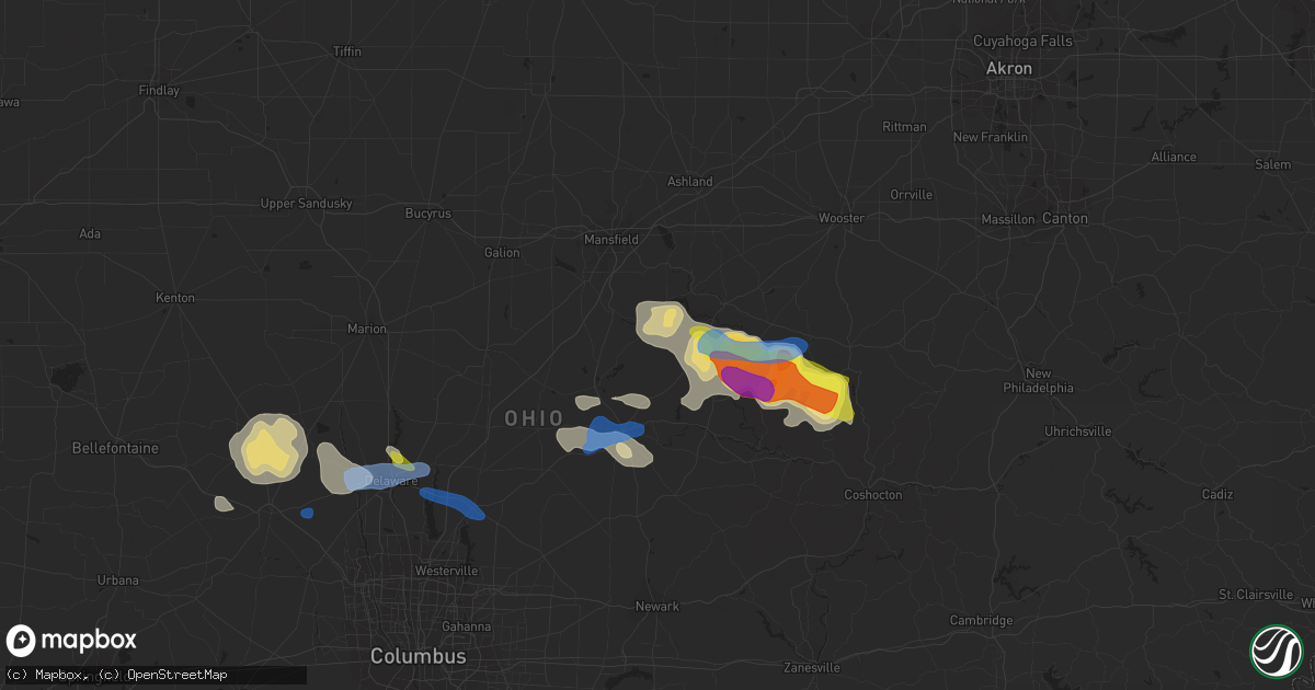 Hail map in Butler, OH on September 7, 2020