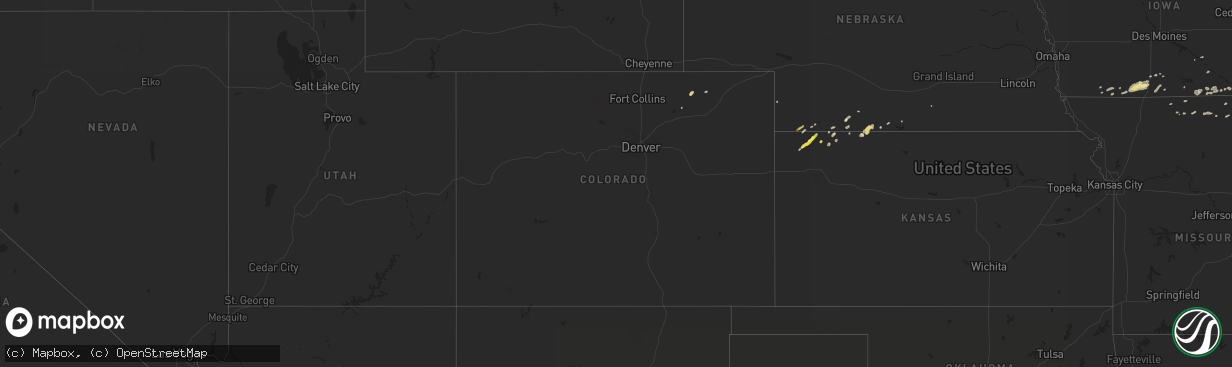 Hail map in Colorado on September 7, 2020