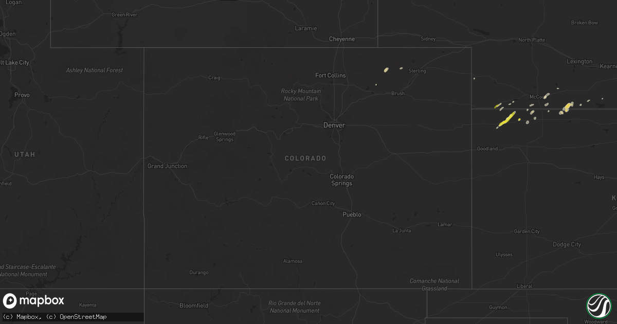 Hail map in Colorado on September 7, 2020