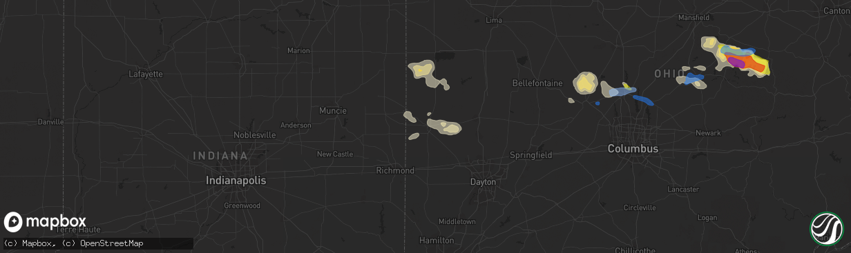 Hail map in Greenville, OH on September 7, 2020