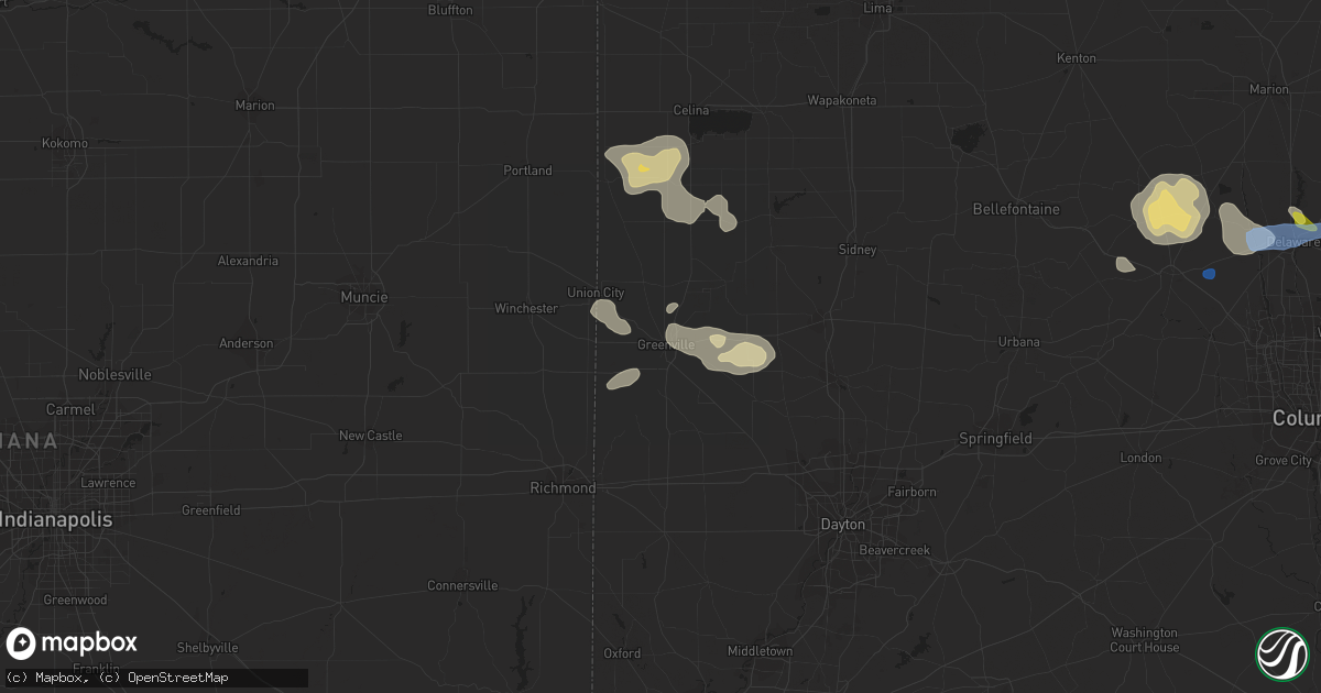 Hail map in Greenville, OH on September 7, 2020
