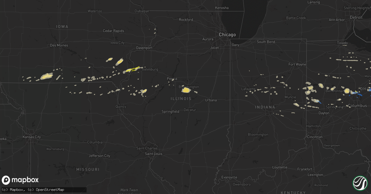 Hail map in Illinois on September 7, 2020