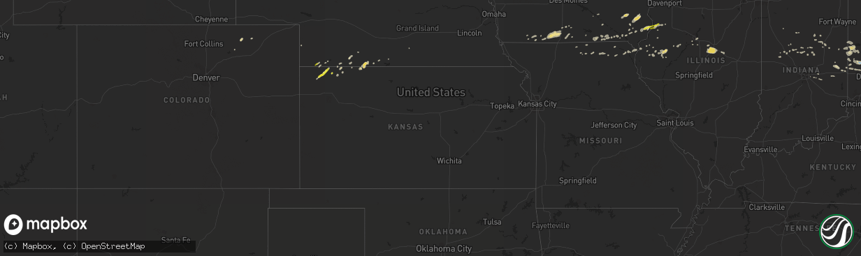 Hail map in Kansas on September 7, 2020