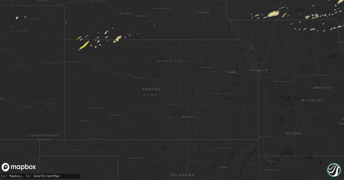 Hail map in Kansas on September 7, 2020