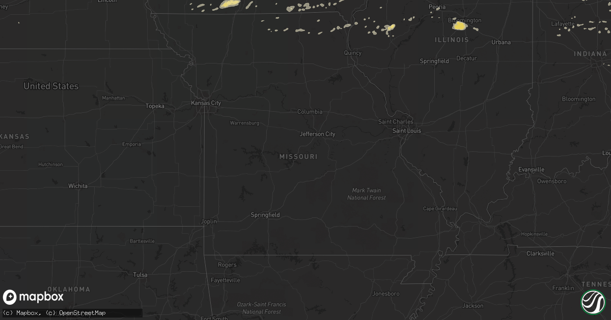 Hail map in Missouri on September 7, 2020