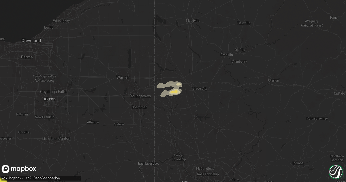 Hail map in New Wilmington, PA on September 7, 2020