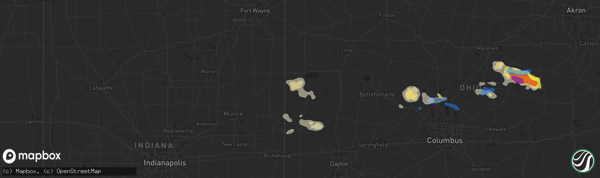 Hail map in Saint Henry, OH on September 7, 2020