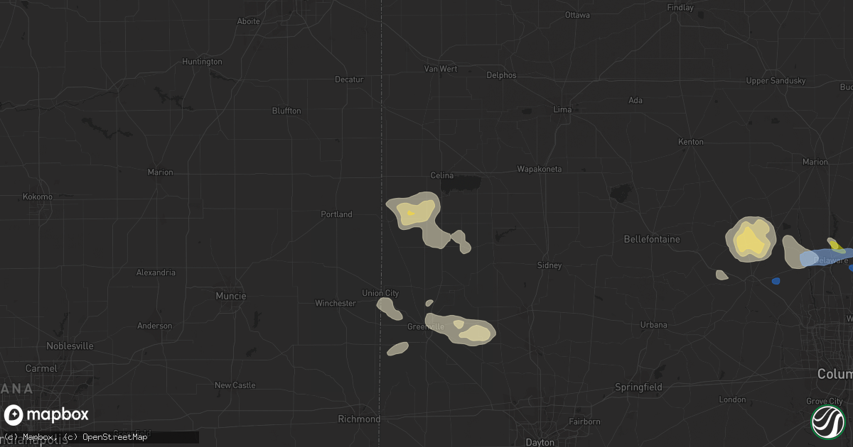 Hail map in Saint Henry, OH on September 7, 2020