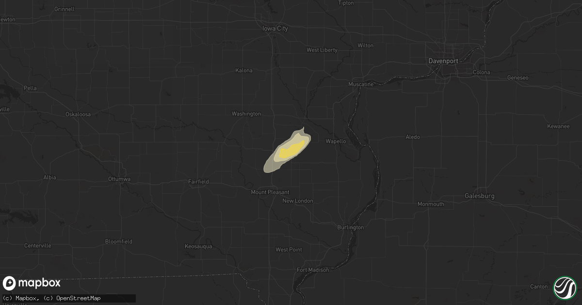 Hail map in Winfield, IA on September 7, 2020