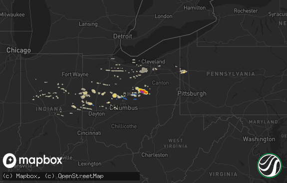 Hail map preview on 09-07-2020