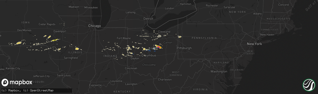 Hail map on September 7, 2020