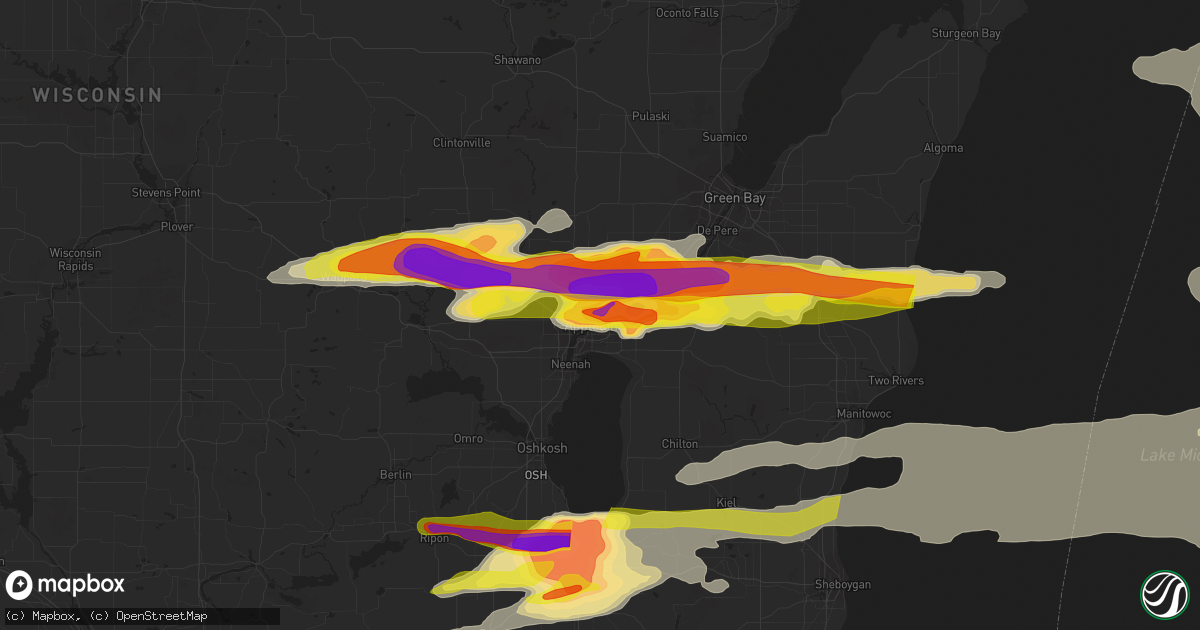Hail map in Appleton, WI on September 7, 2021