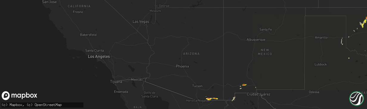 Hail map in Arizona on September 7, 2021