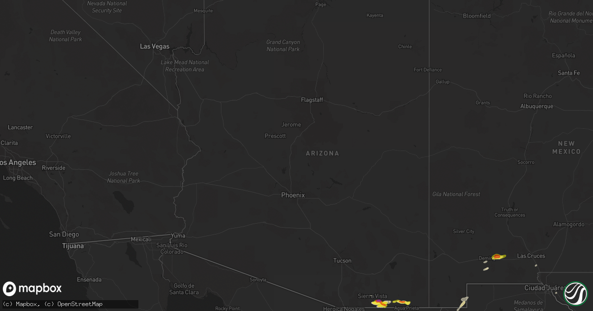 Hail map in Arizona on September 7, 2021