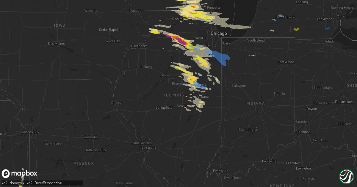 Hail map in Illinois on September 7, 2021