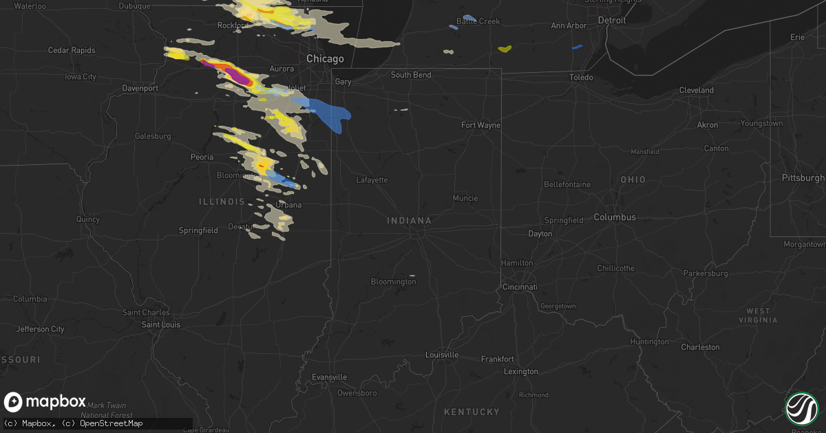 Hail map in Indiana on September 7, 2021