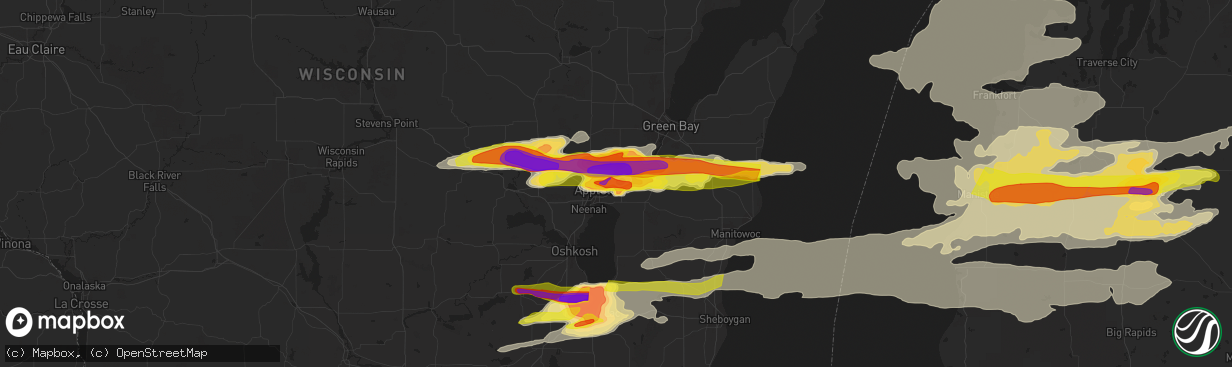 Hail map in Little Chute, WI on September 7, 2021