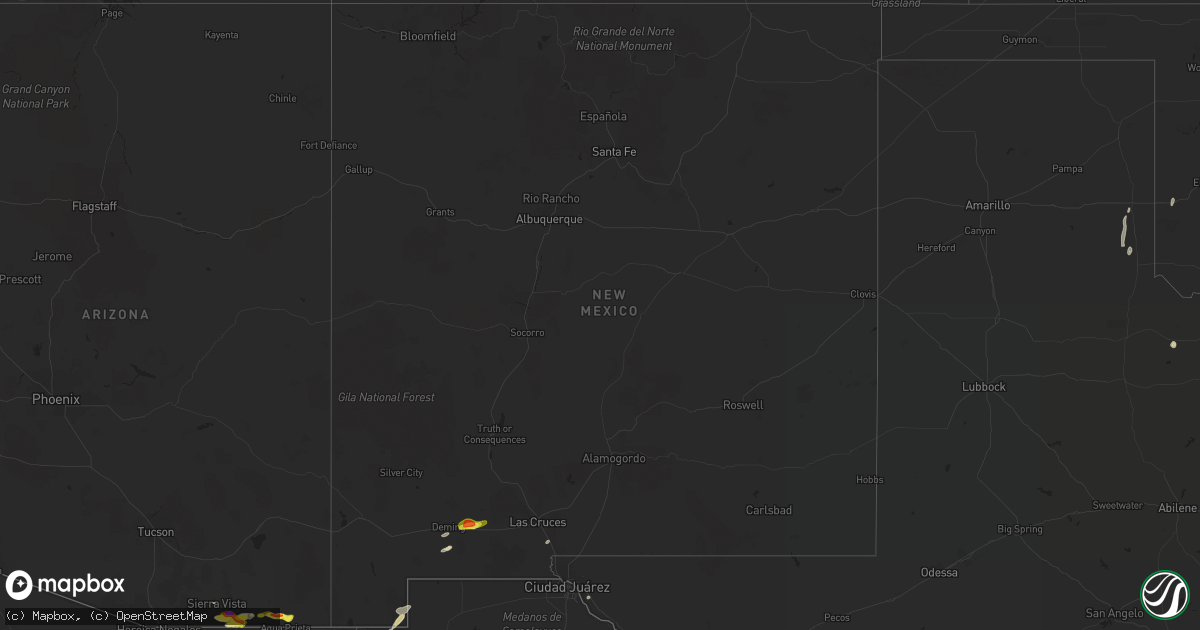 Hail map in New Mexico on September 7, 2021