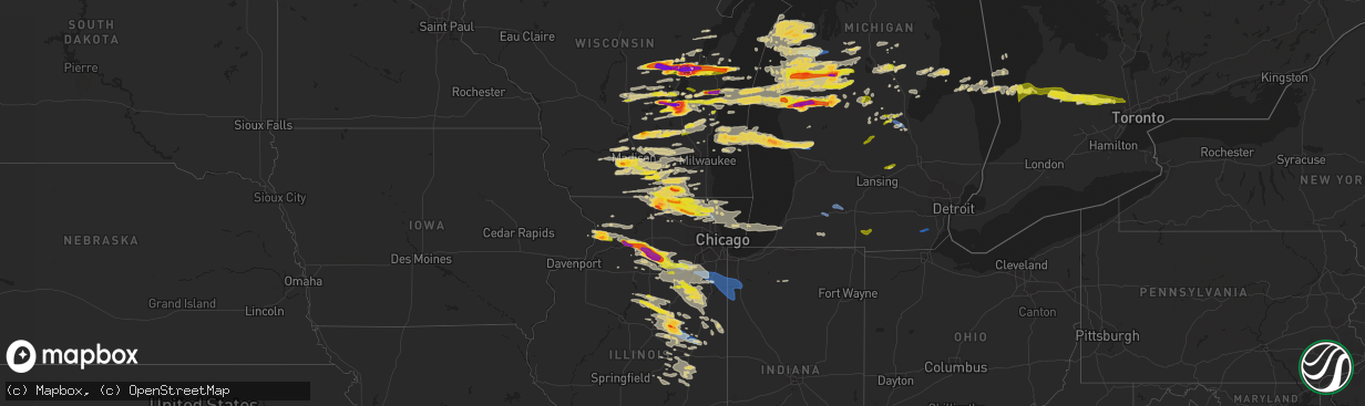 Hail map on September 7, 2021