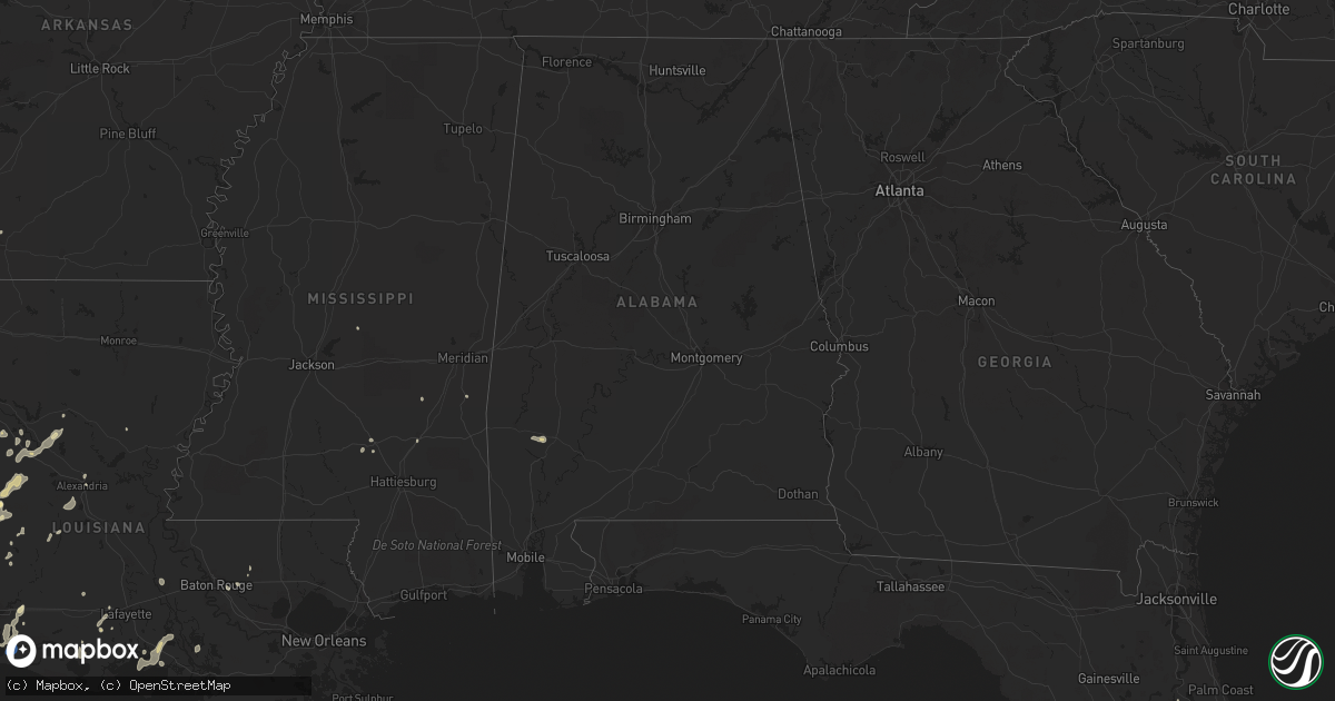 Hail map in Alabama on September 7, 2022