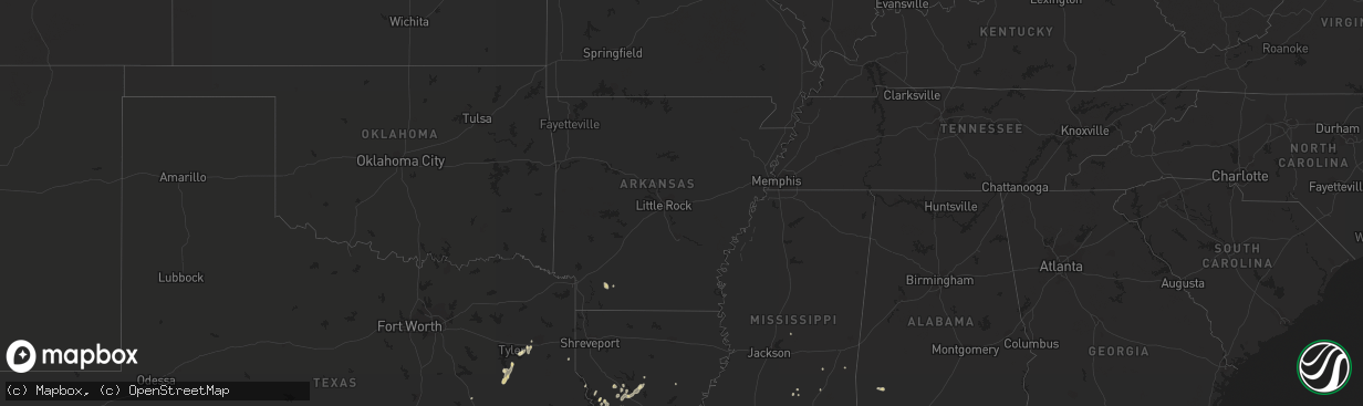 Hail map in Arkansas on September 7, 2022