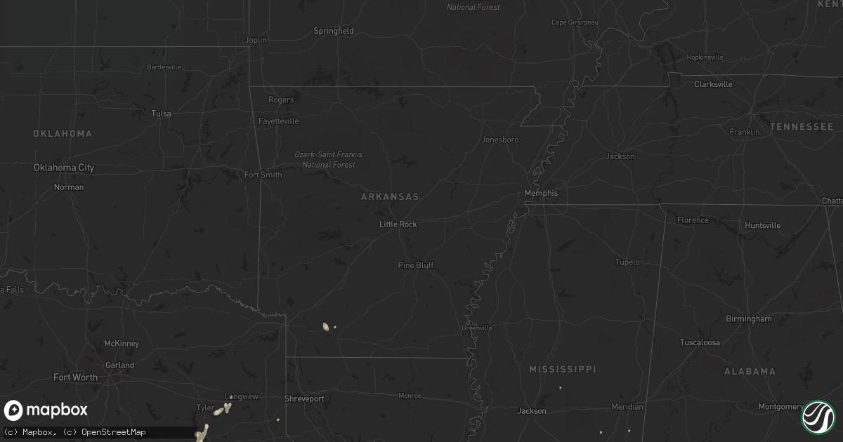 Hail map in Arkansas on September 7, 2022
