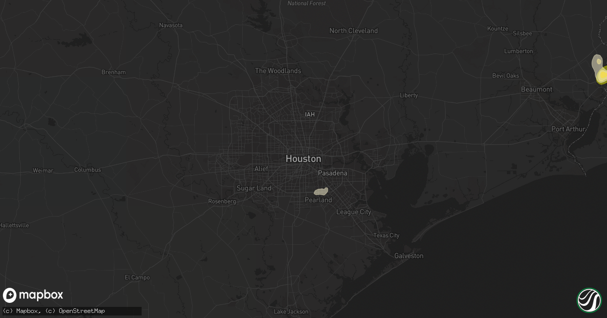 Hail map in Houston, TX on September 7, 2022