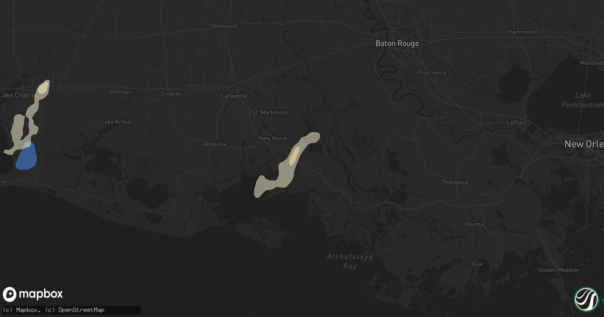 Hail map in Jeanerette, LA on September 7, 2022