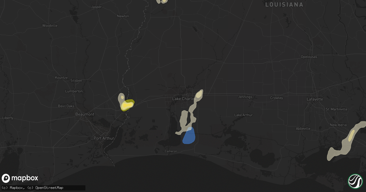 Hail map in Lake Charles, LA on September 7, 2022