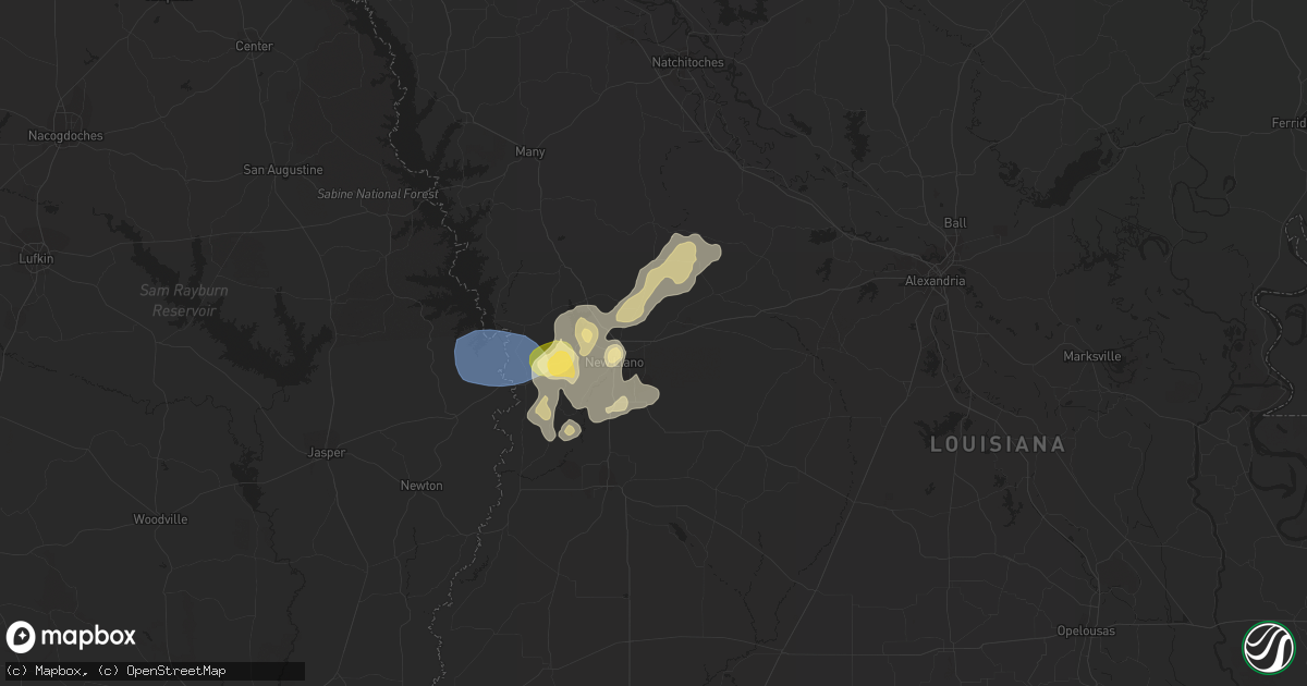 Hail map in Leesville, LA on September 7, 2022