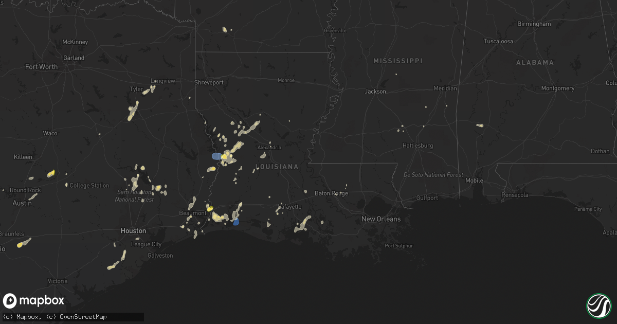 Hail map in Louisiana on September 7, 2022