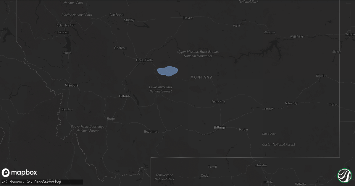 Hail map in Montana on September 7, 2022