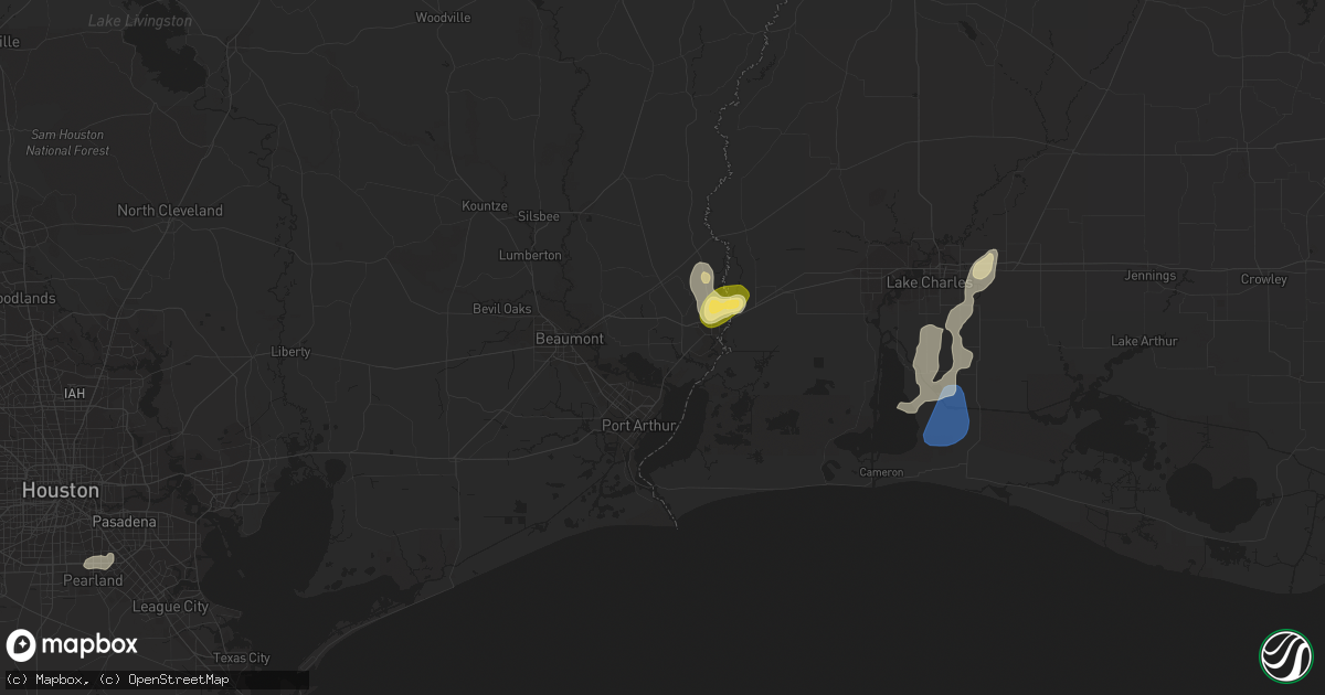 Hail map in Orange, TX on September 7, 2022