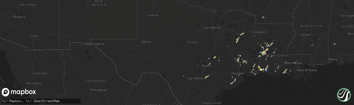 Hail map in Texas on September 7, 2022
